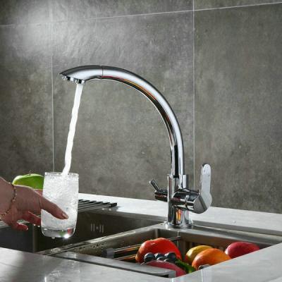 Chrome 3 way kitchen tap for RO system