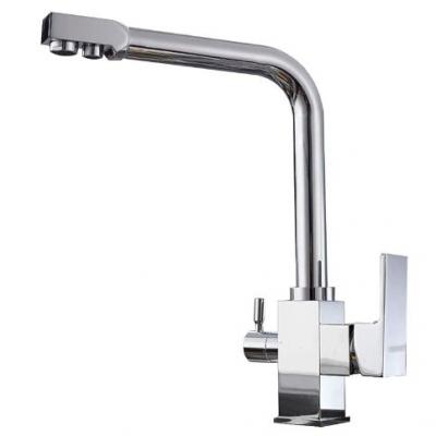 Double Handle Tri-Flow Faucet--Chrome